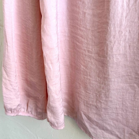 Old Navy Blush Pink V Neck Peasant Boho Long Sleeve Poet Blouse Sz L - Picture 5 of 9